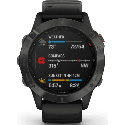 Смарт-годинник Garmin Fenix 6 (Carbon Gray DLC/Black Band) (010-02158-11)