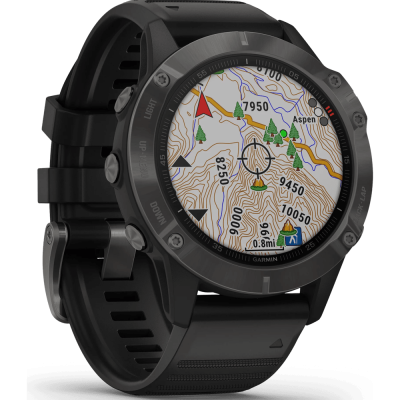 Смарт-годинник Garmin Fenix 6 (Carbon Gray DLC/Black Band) (010-02158-11)