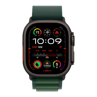 Смарт-годинник Apple Watch Ultra 2 49mm (Black/Titanium Case with Dark Green Alpine Loop – Large)