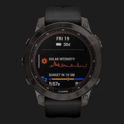 Смарт-годинник Garmin Fenix 7 Sapphire Solar (Carbon Gray DLC/Black Band) (010-02540-20)