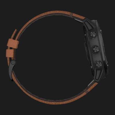 Смарт-годинник Garmin Fenix 6X (Black DLC/Chestnut Leather Band) (010-02157-14)