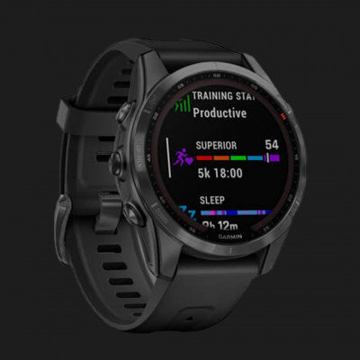 Смарт-годинник Garmin Fenix 7S Solar (Slate Gray/Black Band) (010-02539-13)