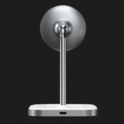 Зарядний пристрій Satechi Aluminum 2-in-1 Magnetic Wireless Stand (ST-WMCS2M)