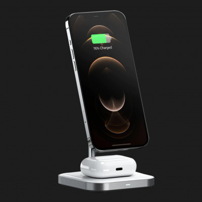 Зарядний пристрій Satechi Aluminum 2-in-1 Magnetic Wireless Stand (ST-WMCS2M)