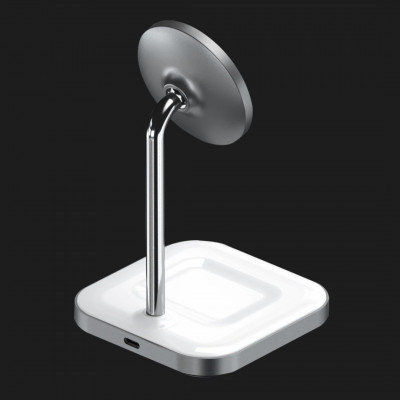 Зарядний пристрій Satechi Aluminum 2-in-1 Magnetic Wireless Stand (ST-WMCS2M)