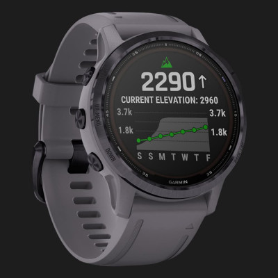 Смарт-годинник Garmin Fenix 6S Pro Solar Edition (Amethyst Steel/Shale Gray Band) (010-02409-15)