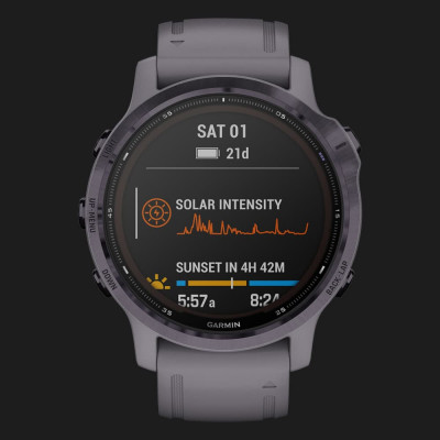 Смарт-годинник Garmin Fenix 6S Pro Solar Edition (Amethyst Steel/Shale Gray Band) (010-02409-15)