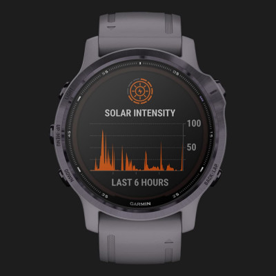 Смарт-годинник Garmin Fenix 6S Pro Solar Edition (Amethyst Steel/Shale Gray Band) (010-02409-15)