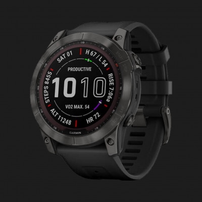 Смарт-годинник Garmin Fenix 7X Sapphire Solar (Carbon Gray DLC/Black Band) (010-02541-10)