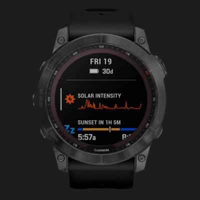 Смарт-годинник Garmin Fenix 7X Sapphire Solar (Carbon Gray DLC/Black Band) (010-02541-10)