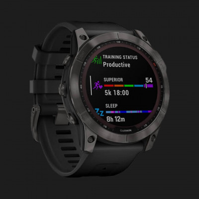 Смарт-годинник Garmin Fenix 7X Sapphire Solar (Carbon Gray DLC/Black Band) (010-02541-10)