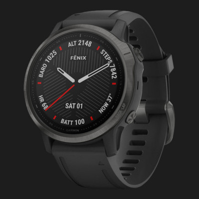 Смарт-годинник Garmin Fenix 6S (Carbon Gray DLC/Black Band) (010-02159-25)