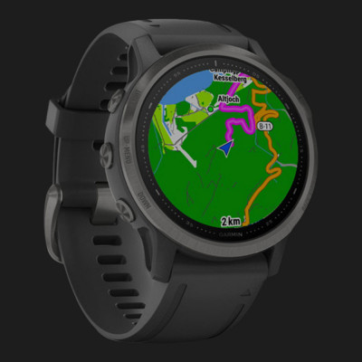 Смарт-годинник Garmin Fenix 6S (Carbon Gray DLC/Black Band) (010-02159-25)