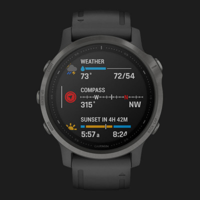 Смарт-годинник Garmin Fenix 6S (Carbon Gray DLC/Black Band) (010-02159-25)