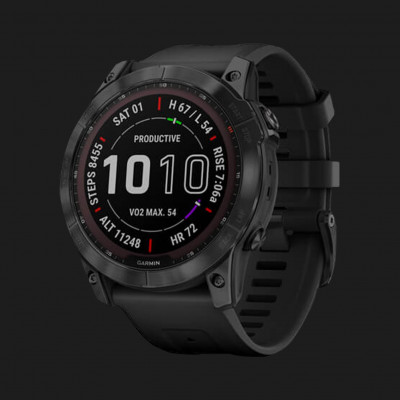 Смарт-годинник Garmin Fenix 7X Sapphire Solar (Black DLC/Black Band) (010-02541-22)
