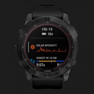 Смарт-годинник Garmin Fenix 7X Sapphire Solar (Black DLC/Black Band) (010-02541-22)