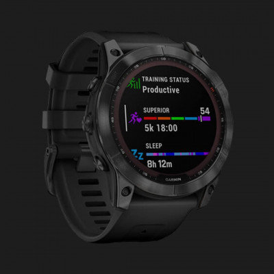 Смарт-годинник Garmin Fenix 7X Sapphire Solar (Black DLC/Black Band) (010-02541-22)