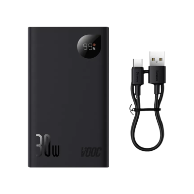 Зовнішній акумулятор Baseus Adaman 2 Display Fast Charge 20000mAh 30W (Black) (PPAD050001)
