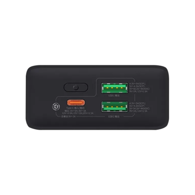 Зовнішній акумулятор Baseus Adaman 2 Display Fast Charge 20000mAh 30W (Black) (PPAD050001)