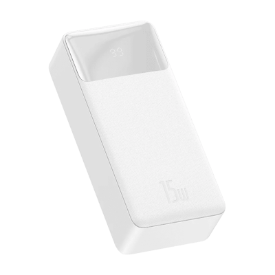 Зовнішній акумулятор Baseus Bipow Overseas 30000mAh 15W (White) (PPBD050202)
