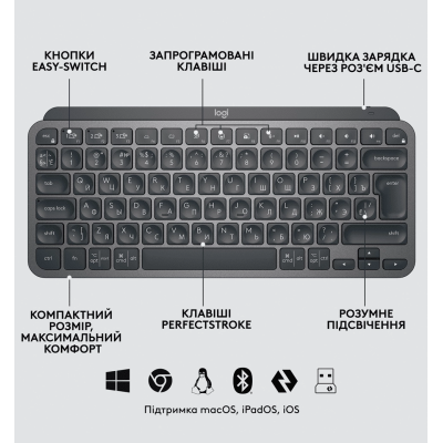 Комплект Logitech MX Keys Mini Combo for Business (Graphite) (920-011061)