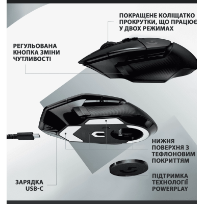 Миша Logitech G502 X Lightspeed (Black) (910-006180)