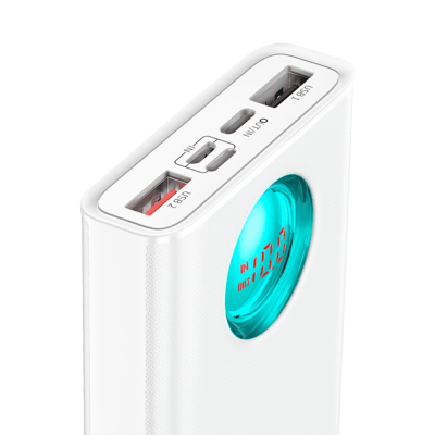 Зовнішній акумулятор Baseus Amblight Digital Display PD3.0+QC3.0 20000mAh 18W (White) (PPALL-LG02)