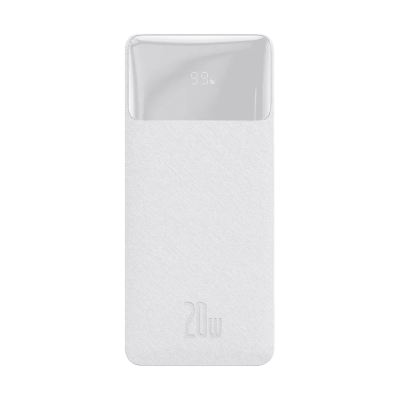 Зовнішній акумулятор Baseus Bipow Digital Display 10000mAh 20W (White) (PPDML-L02)
