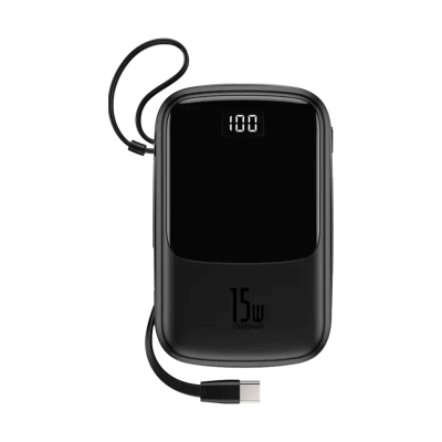Зовнішній акумулятор Baseus Qpow Digital Display Lightning 10000mAh (Black) (PPQD-B01)