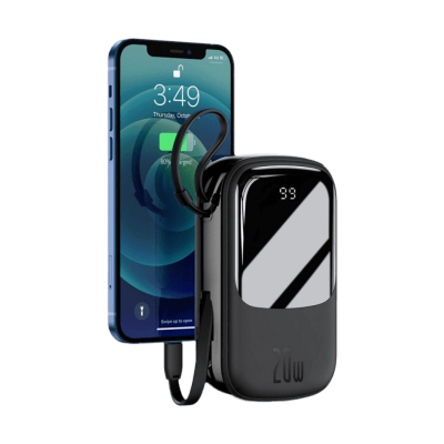 Зовнішній акумулятор Baseus Qpow Digital Display Lightning 20000mAh 3A (Black) (PPQD-H01)