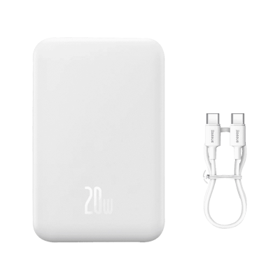 Зовнішній акумулятор Baseus Magnetic Mini Wireless 20000mAh 20W (White) (PPCX150002)