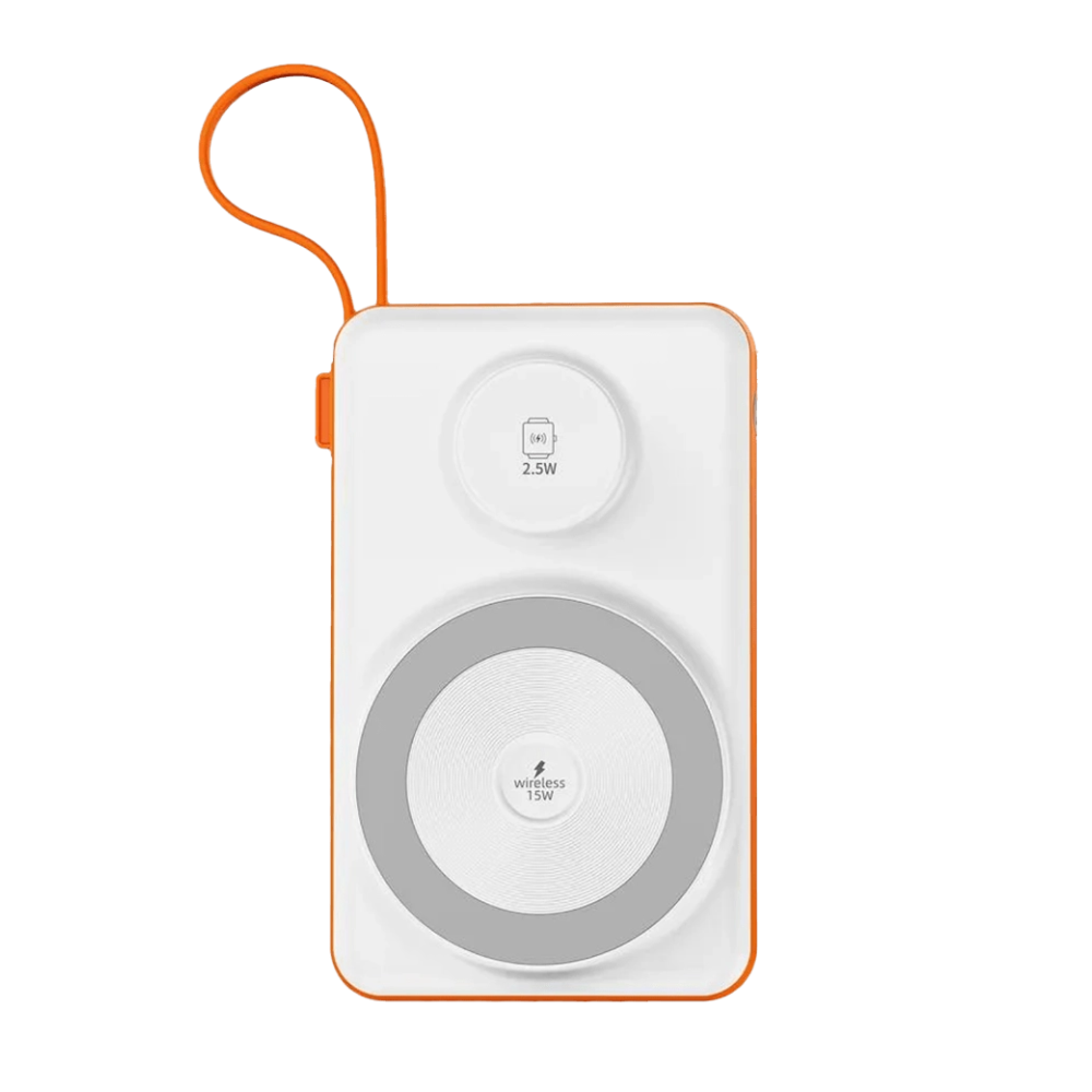 Зовнішній акумулятор Wiwu Core 2 in 1 10000mAh 22.5W (Wi-P007) (White/Orange)