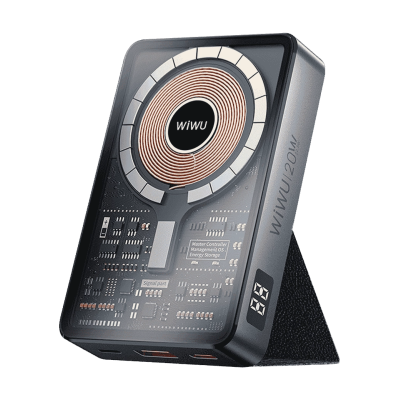 Зовнішній акумулятор Wiwu JC-21 Transparent Wireless 10000mAh (Space Grey)