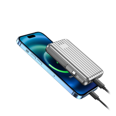 Зовнішній акумулятор Wiwu Trunk Series 5000mAh 22.5W (Silver) (PP03)