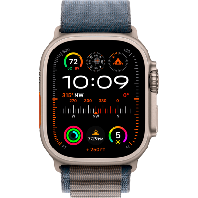 Смарт-годинник Apple Watch Ultra 2 49mm (Natural Titanium/Blue Alpine Loop – Medium) (MREP3)