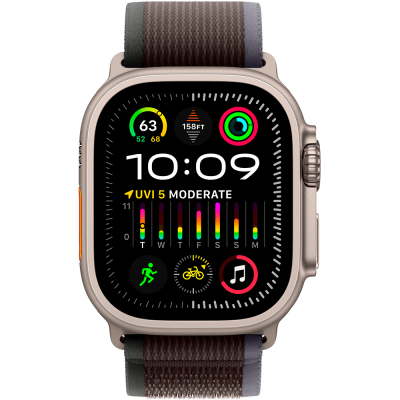 Смарт-годинник Apple Watch Ultra 2 49mm (Natural Titanium/Blue‑Black Trail Loop – M/L) (MRF63)