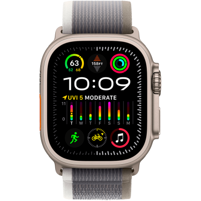 Смарт-годинник Apple Watch Ultra 2 49mm (Titanium/Green‑Gray Trail Loop – S/M) (MRF33)