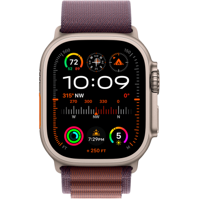 Смарт-годинник Apple Watch Ultra 2 49mm (Natural Titanium/Indigo Alpine Loop – Small) (MRER3)