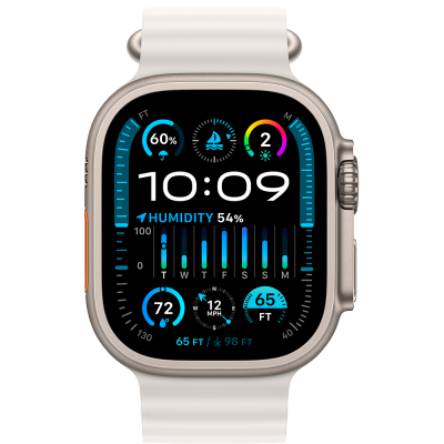 Смарт-годинник Apple Watch Ultra 2 49mm (Natural Titanium/White Ocean Band) (MREJ3)