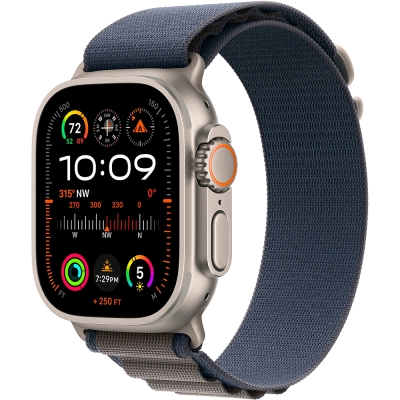 Смарт-годинник Apple Watch Ultra 2 49mm (Natural Titanium/Blue Alpine Loop – Medium) (MREP3)