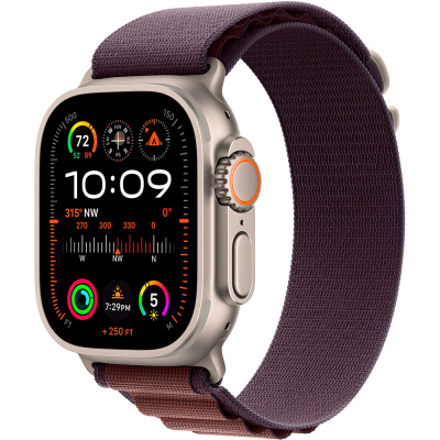 Смарт-годинник Apple Watch Ultra 2 49mm (Natural Titanium/Indigo Alpine Loop – Large) (MREW3)