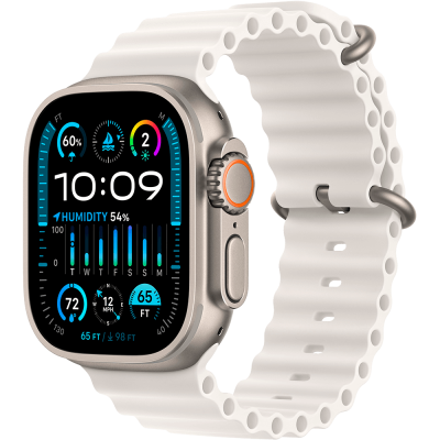 Смарт-годинник Apple Watch Ultra 2 49mm (Natural Titanium/White Ocean Band) (MREJ3)
